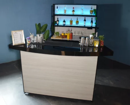 Curved counter professional portable bar and fold and roll back bar 2 Curved counter professional portable bar and fold and roll back bar 2
