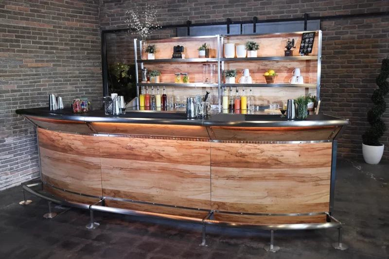 Flash Modular Bar 30 Straight 30 segments with Planked Louisiana Pecan laminate 0