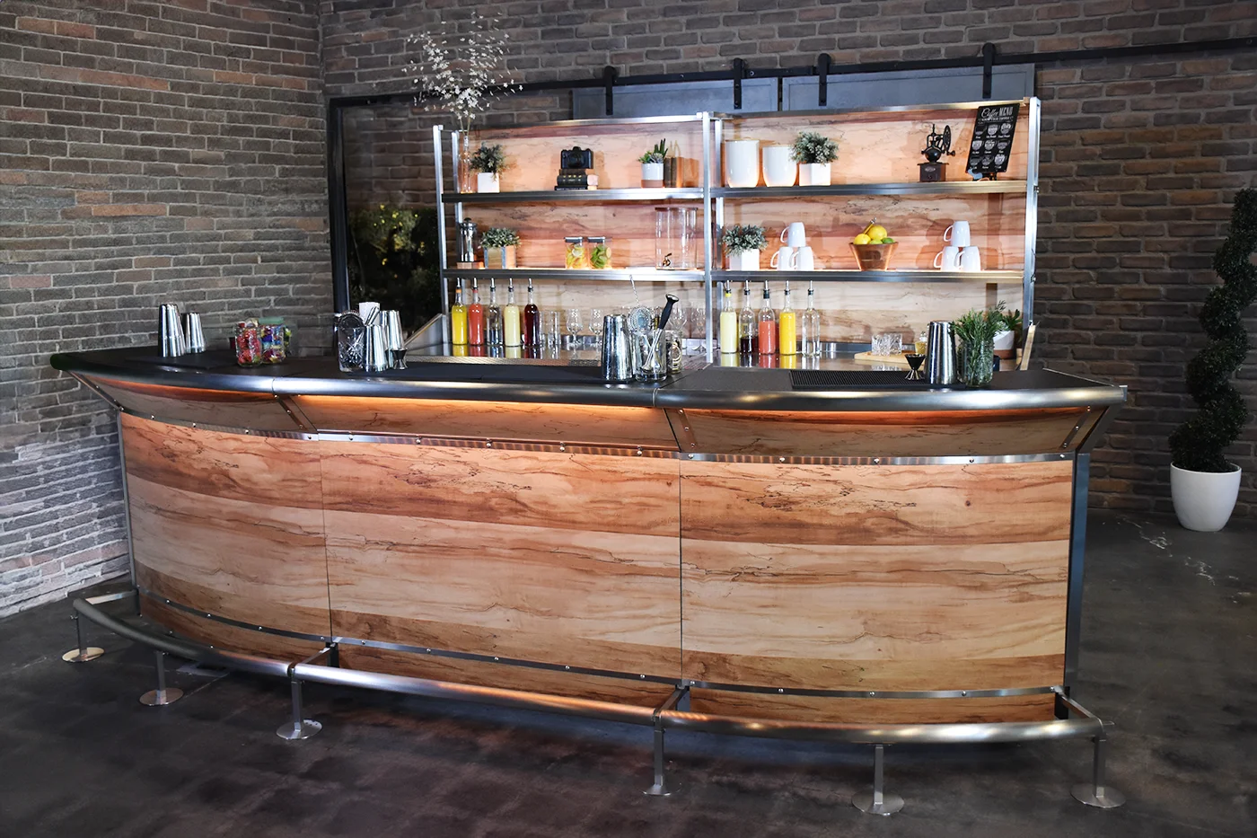 Flash Modular Bar 30 Straight 30 segments with Planked Louisiana Pecan laminate 0