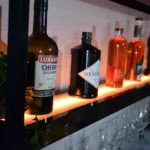 fold and roll back bar shelves closeup