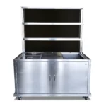 Stainless Steel Fold and Roll Back bar - in black acrylic panel