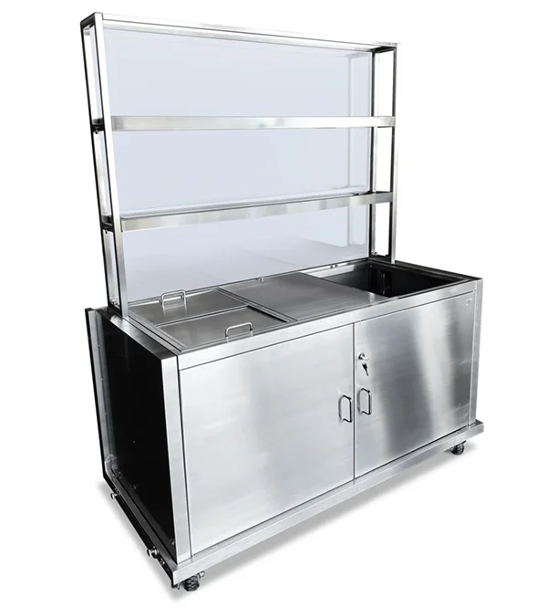Stainless Steel Fold and Roll Back bar - in white acrylic panel
