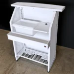 Compact Portable Bar White Frame in White Acrylic Panels Compact Portable Bar White Frame in White Acrylic Panels