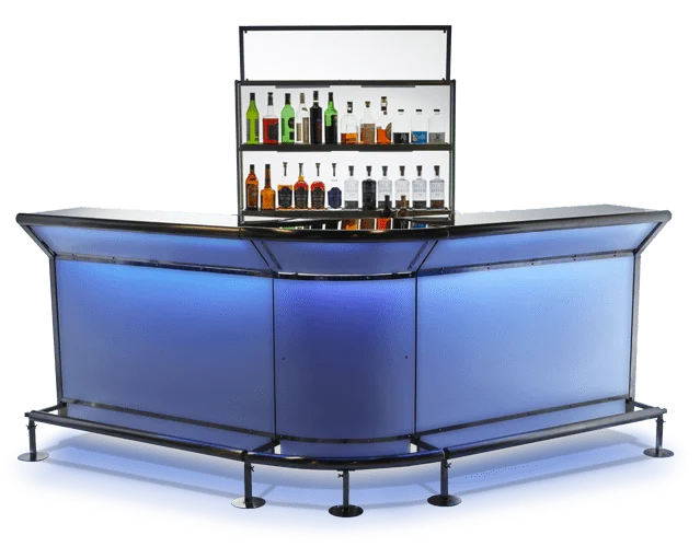 Flash bar Mobile bar with Backbar and LED lighted